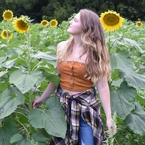 Nordstrom Top Shop Burnt Orange tube/crop top